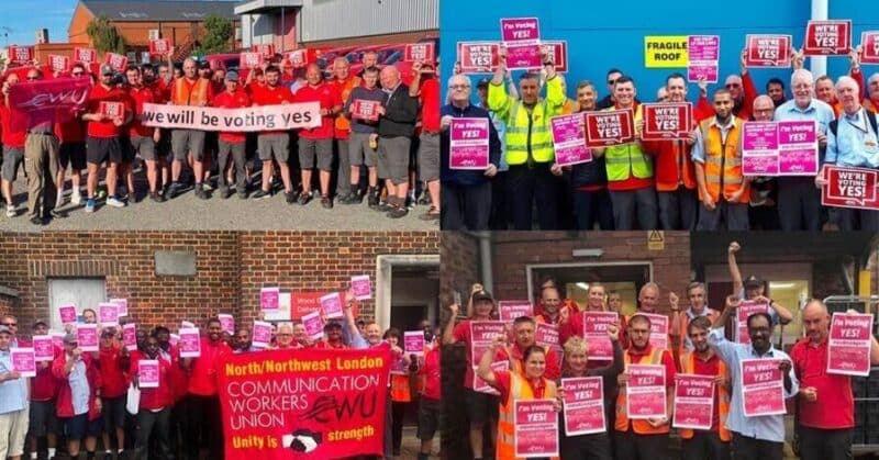CWU members up and down the country ready to vote "Yes!"