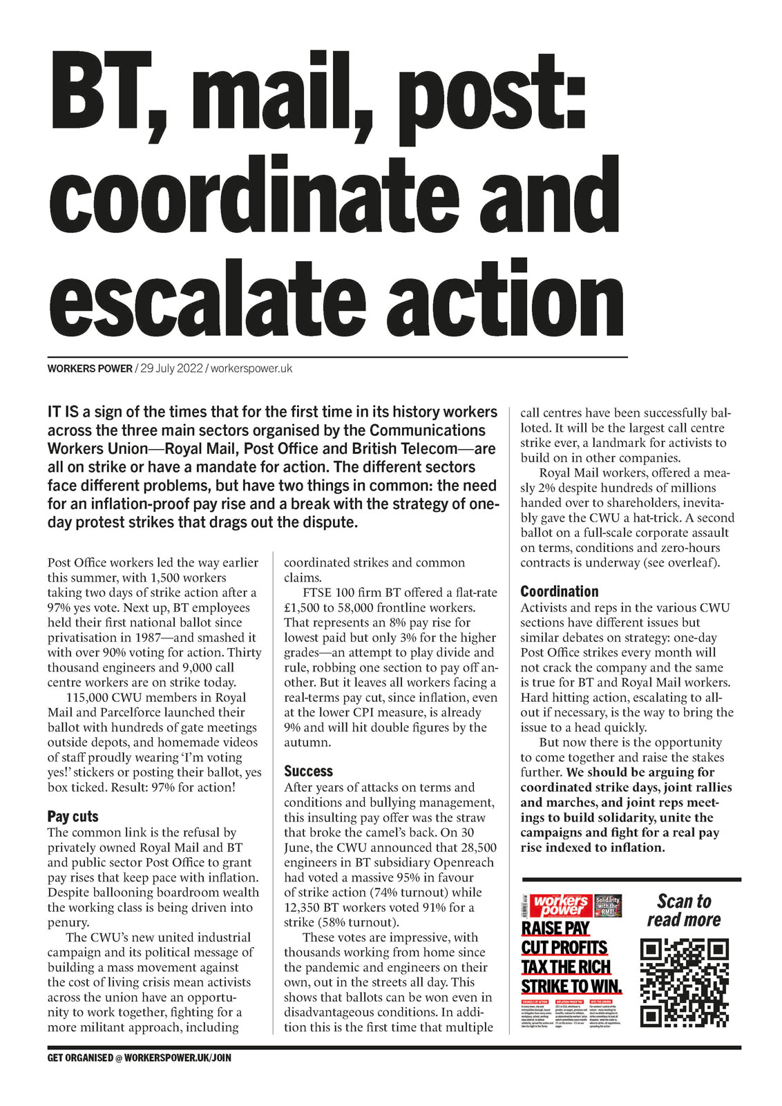 CWU: Coordinate and escalate the action