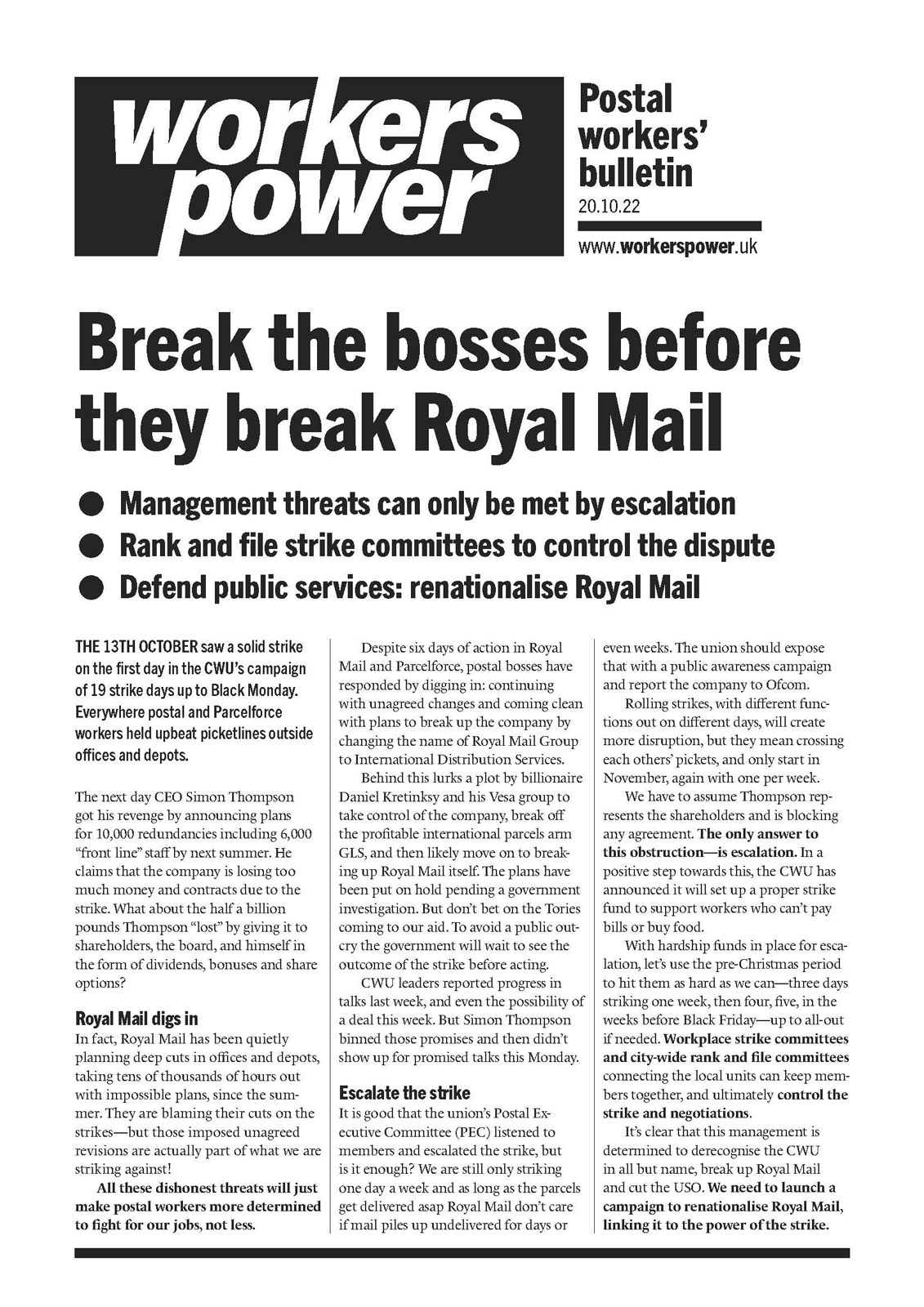 CWU: Break the bosses before they break us