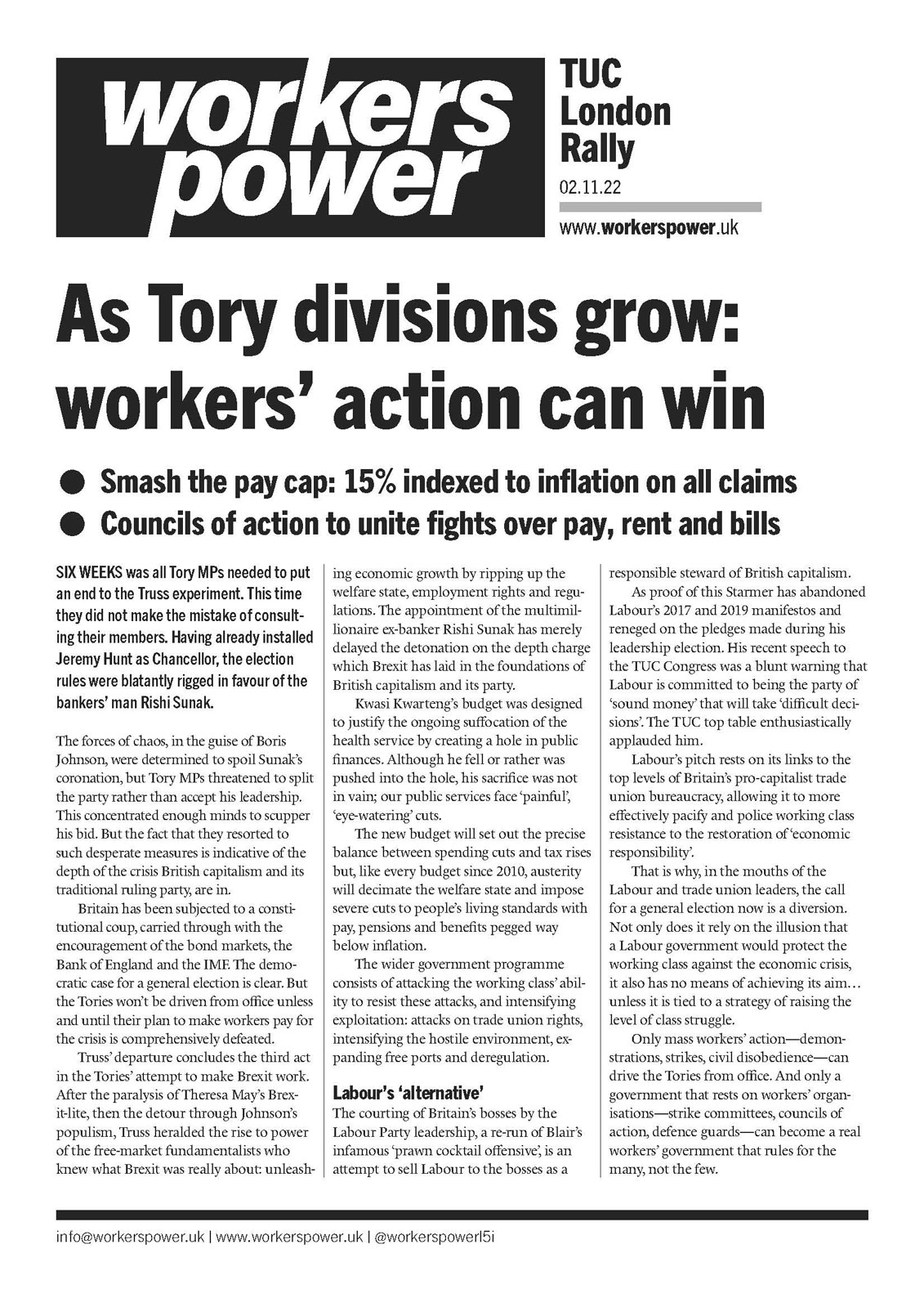 As Tory divisions grow, workers’ action can win