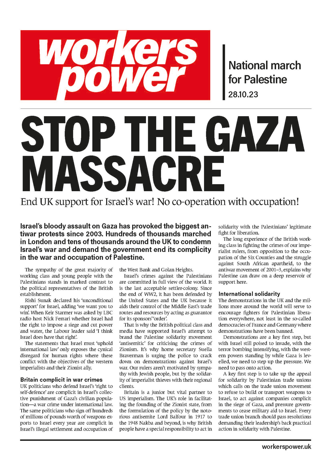 Stop the Gaza massacre