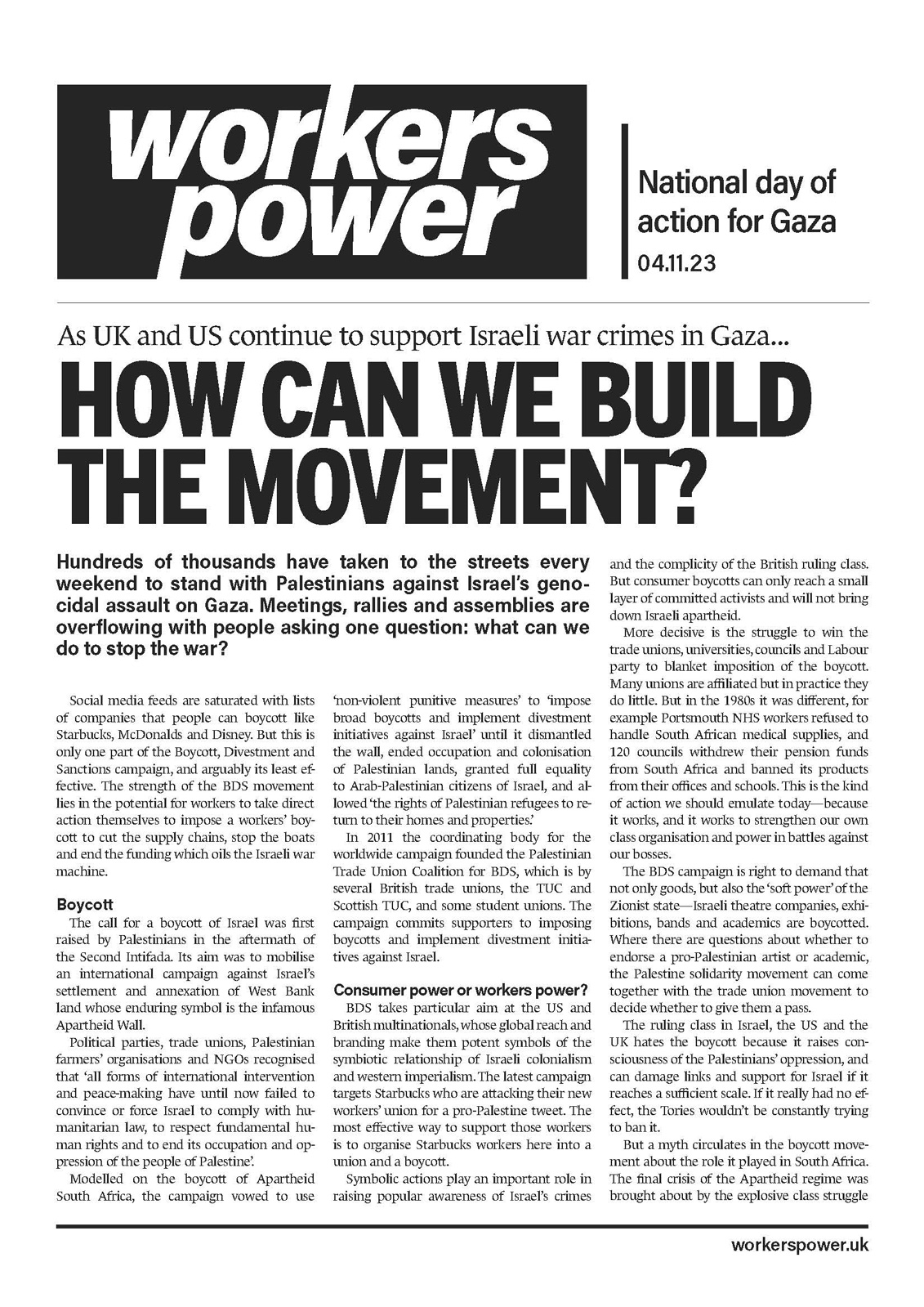 How can we build the solidarity movement?