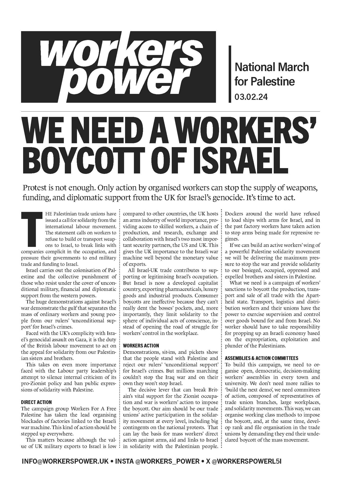 We need a workers’ boycott of Israel