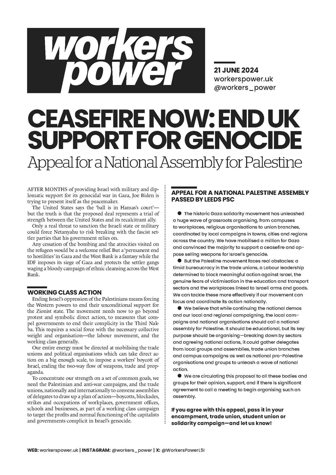 Ceasefire now: End UK support for genocide