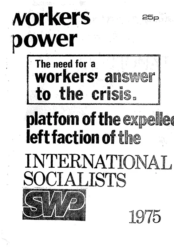 19770501 Platform of the Expelled Left Faction of IS 1975
