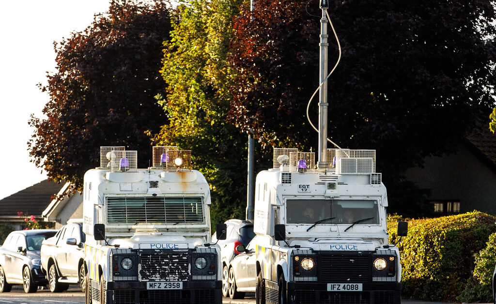 Protesters on Garvaghy Road in Portadown opposing the proposed Orange Order parade, 27 September 2026
