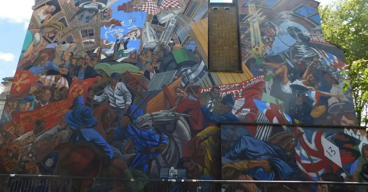 The Battle of Cable Street mural in Shadwell, east London