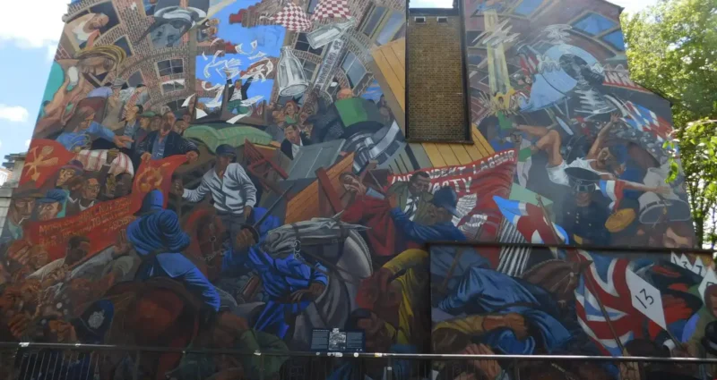 The Battle of Cable Street mural in Shadwell, east London